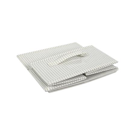 ถังผ้าเหลี่ยมมีฝา PLIM STRIPES SIZE S สีเทา_4