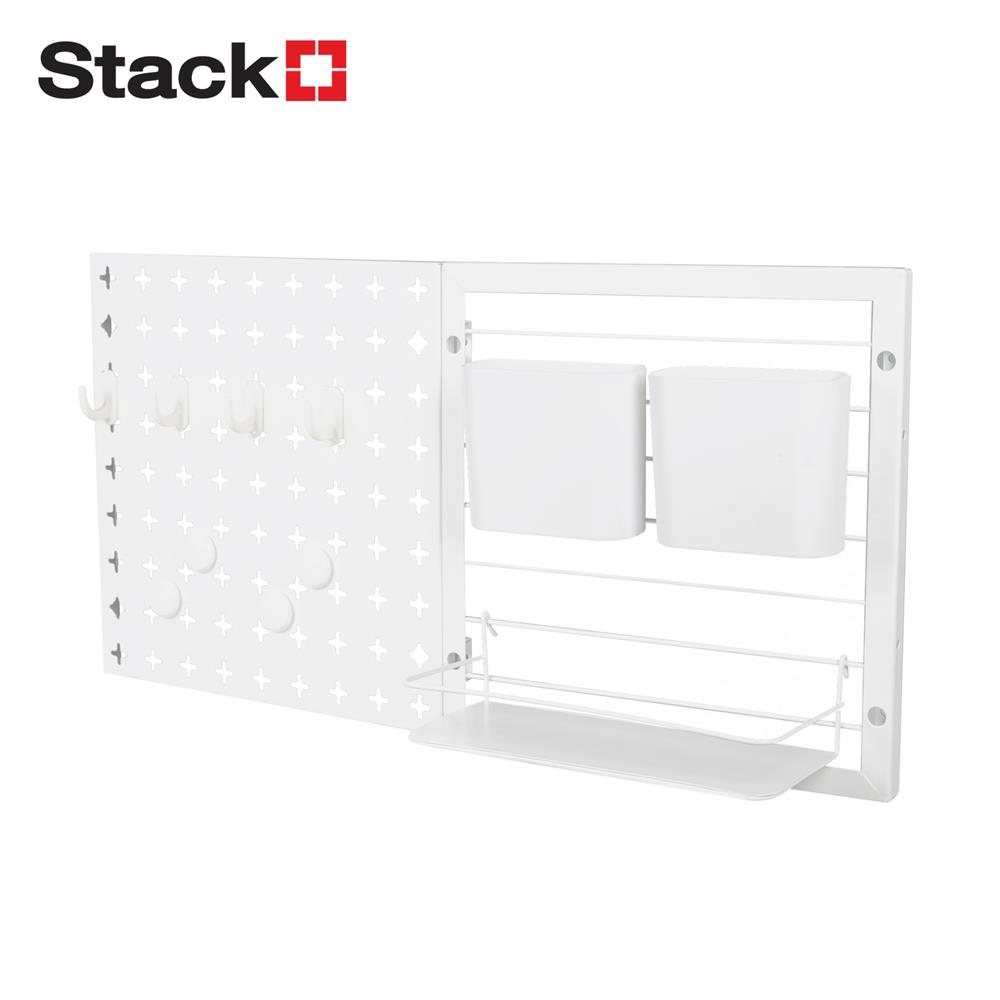 ชุดแผงเหล็กติดผนัง (B) STACKO TIDY 61.2x11.45x30.6 ซม. สีขาว_0