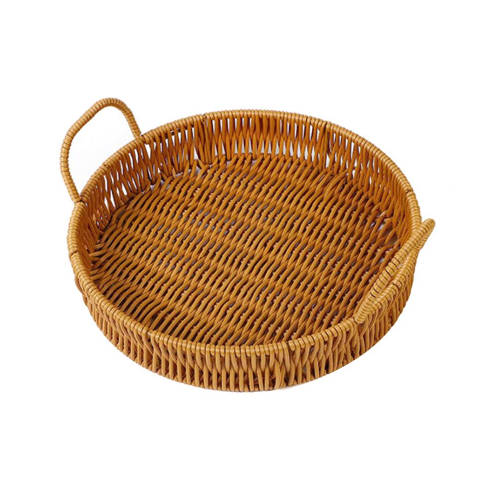 ตะกร้าหวายเทียมทรงกลมมีหูจับ KECH SIZE XL 35x4.5 ซม.