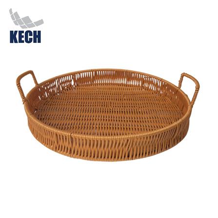 ตะกร้าหวายเทียมทรงกลมมีหูจับ KECH SIZE XL 35x4.5 ซม._0