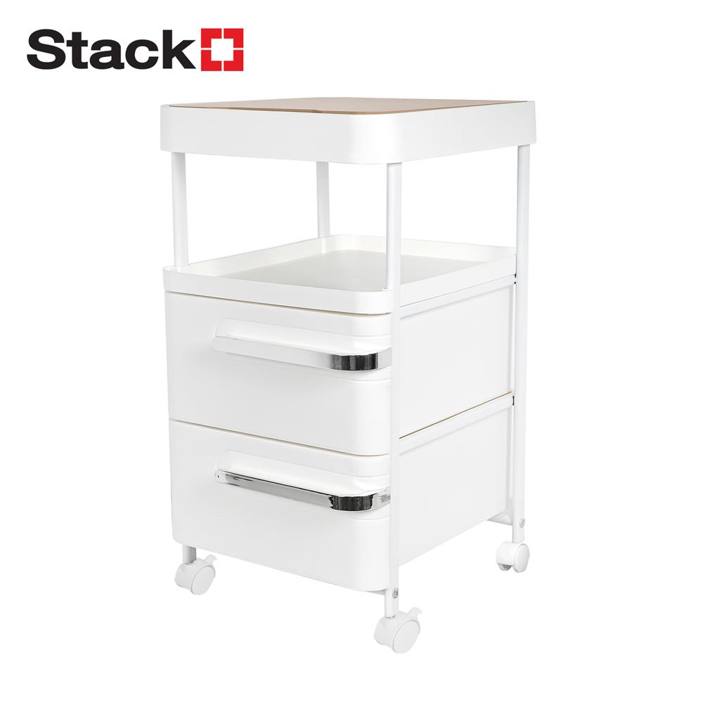 ตู้ลิ้นชัก 2 ชั้น 1 โล่ง STACKO BOLLY 32x36.2x58 ซม. สีขาว_1