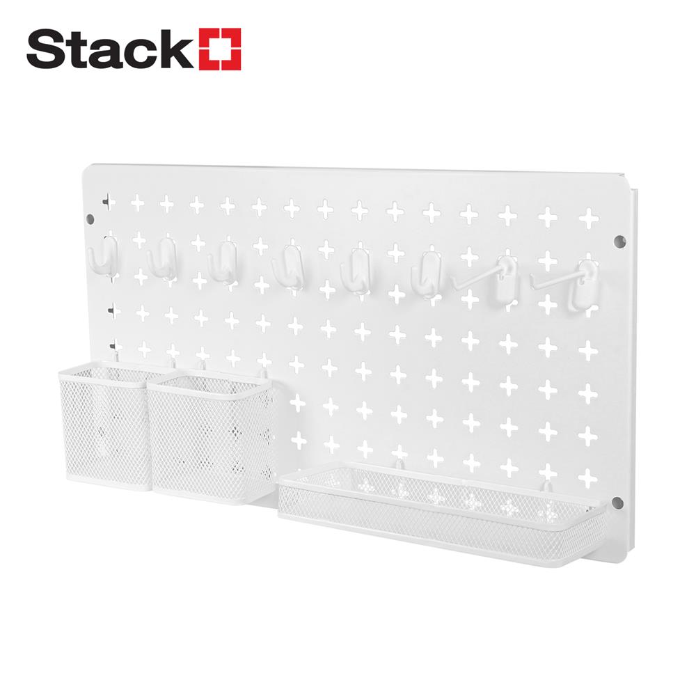ชุดแผงเหล็กติดผนัง (A) STACKO TIDY 54.6x12.2x30.6 ซม. สีขาว_0