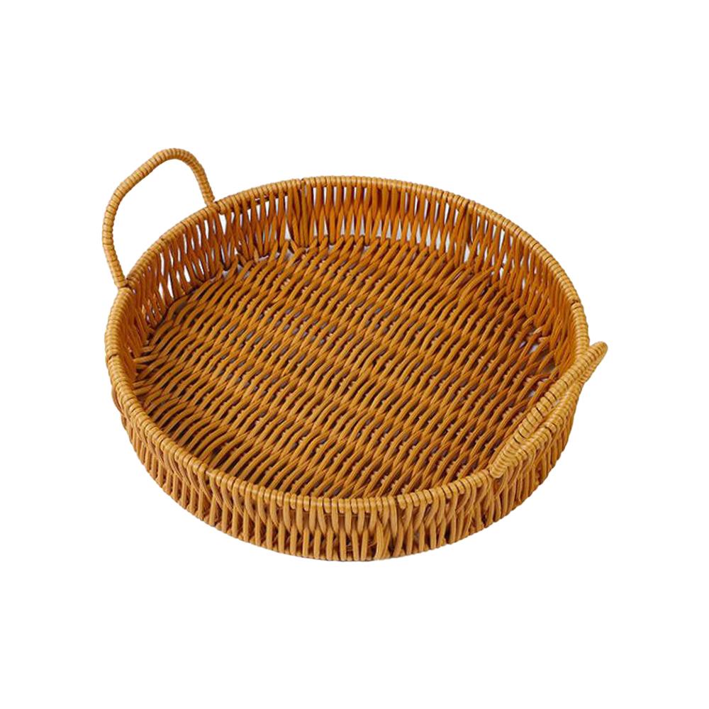 ตะกร้าหวายเทียมทรงกลมมีหูจับ KECH SIZE S 20x4 ซม.