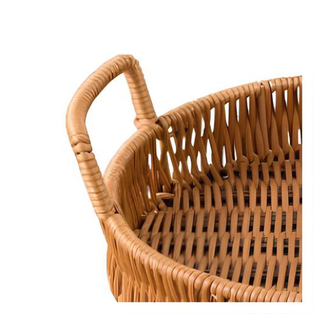 ตะกร้าหวายเทียมทรงกลมมีหูจับ KECH SIZE S 20x4 ซม.