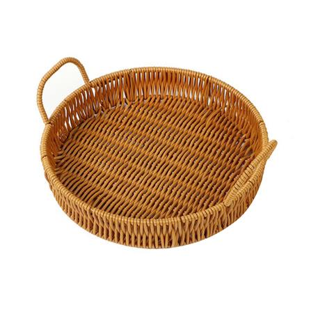 ตะกร้าหวายเทียมทรงกลมมีหูจับ KECH SIZE L 30x4.5 ซม._1