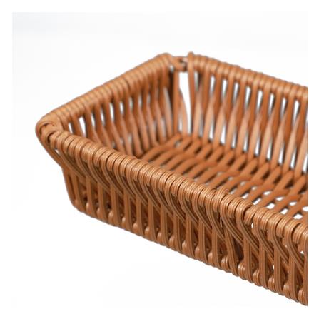 ถาดใส่อุปกรณ์ครัวหวายเทียมทรงเหลี่ยม KECH 27x9.5x4 ซม. สีน้ำตาล_3