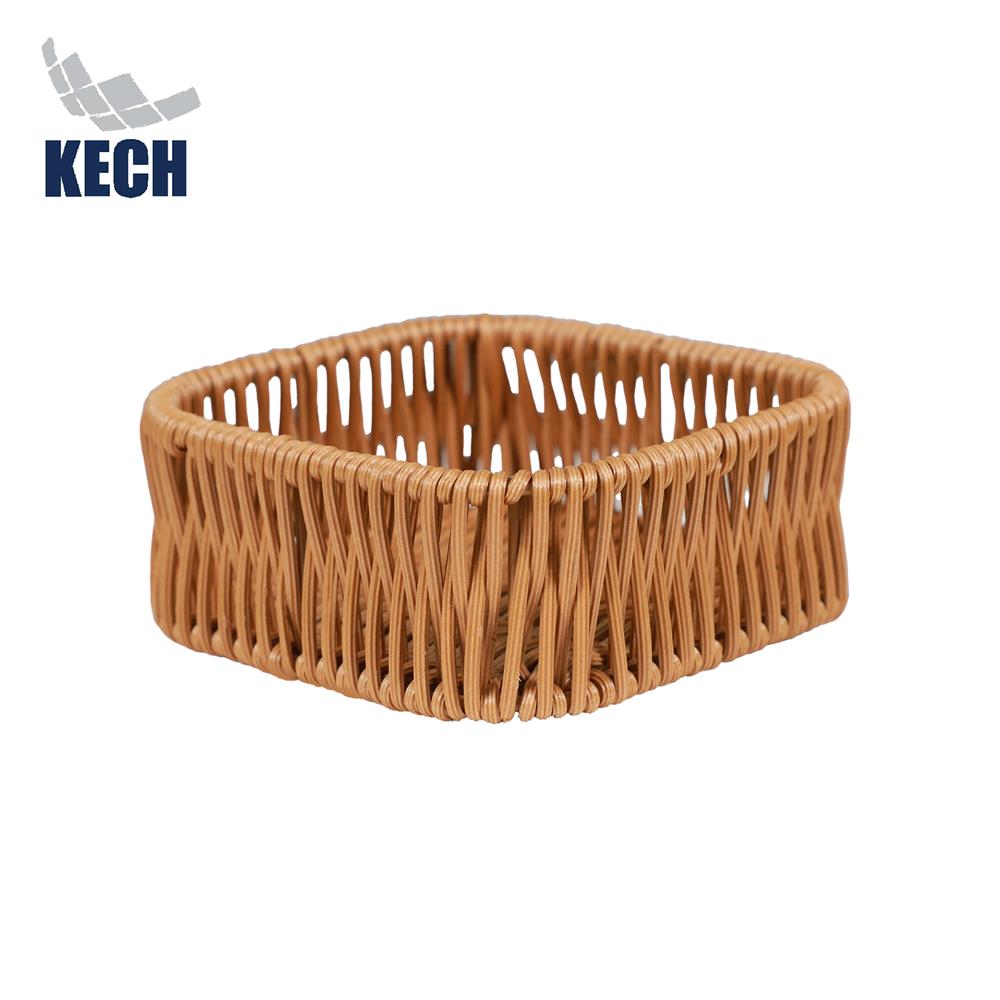 ตะกร้าหวายเทียมทรงเหลี่ยม KECH 12x12x5 ซม._1