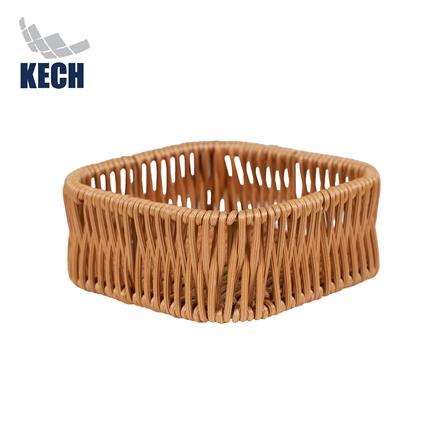 ตะกร้าหวายเทียมทรงเหลี่ยม KECH 12x12x5 ซม._0