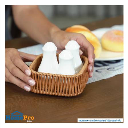 ตะกร้าหวายเทียมทรงเหลี่ยม KECH 12x12x5 ซม._4