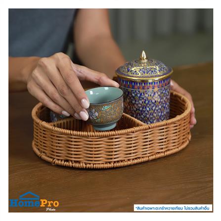 ตะกร้าหวายเทียมทรงรี 3 ช่อง KECH 26x20x6 ซม._5