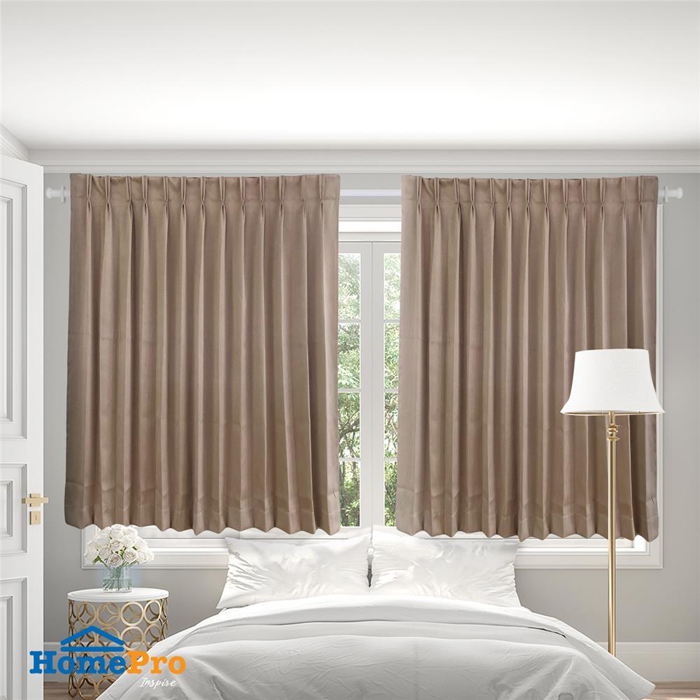 ผ้าม่านจีบ HOME LIVING STYLE ASTON UV 160X160 ซม. สีน้ำตาล