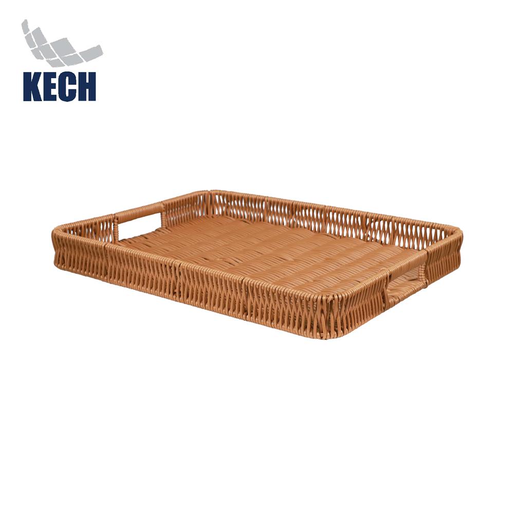ตะกร้าหวายเทียมทรงเหลี่ยมมีช่องจับ KECH SIZE L 40x30x4.5 ซม._1