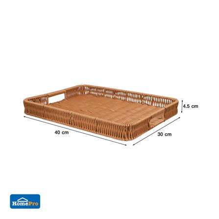 ตะกร้าหวายเทียมทรงเหลี่ยมมีช่องจับ KECH SIZE L 40x30x4.5 ซม._6