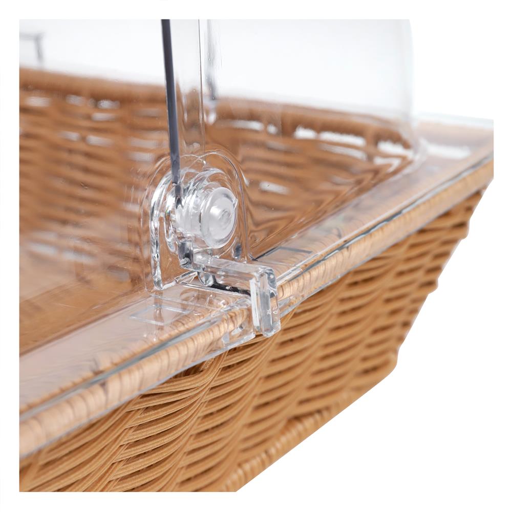 ตะกร้าหวายเทียม พร้อมฝาครอบพลาสติกใส KECH 53x32.5x24 ซม.