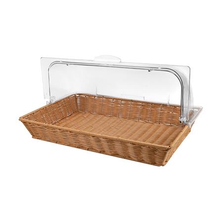 ตะกร้าหวายเทียม พร้อมฝาครอบพลาสติกใส KECH 53x32.5x24 ซม._3