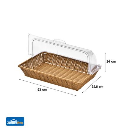 ตะกร้าหวายเทียม พร้อมฝาครอบพลาสติกใส KECH 53x32.5x24 ซม._7