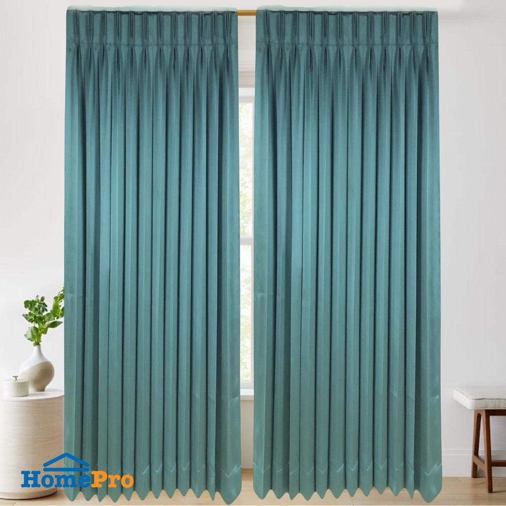 ผ้าม่านจีบ HOME LIVING STYLE HOSKIN UV 155X220 ซม. สีเขียว