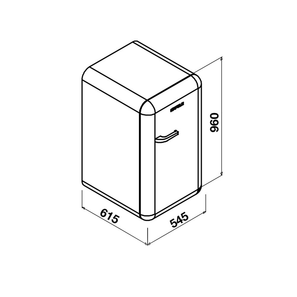 ตู้เย็น 1 ประตู HAFELE 495.06.739 4.4 คิว สีน้ำเงิน