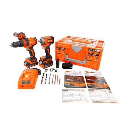 ชุดสว่านกระแทกและบล็อกกระแทกไร้สาย (พร้อมแบตเตอรี่) PUMPKIN 50296 INF-IMDIW-422CK 20 โวลต์_2
