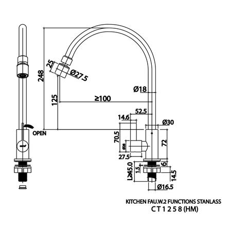 ก๊อกซิงค์เดี่ยวเคาน์เตอร์ COTTO CT1258(HM) สีโครม_5