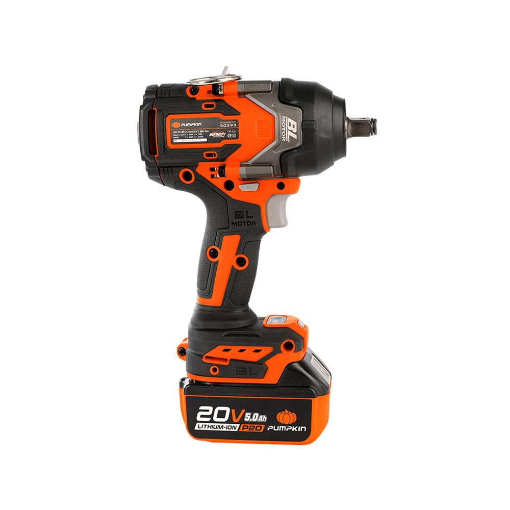 บล็อกกระแทกไร้สาย (พร้อมแบตเตอรี่) PUMPKIN BL INF-12IWCB8-501K 50293 1/2 นิ้ว 20 โวลต์