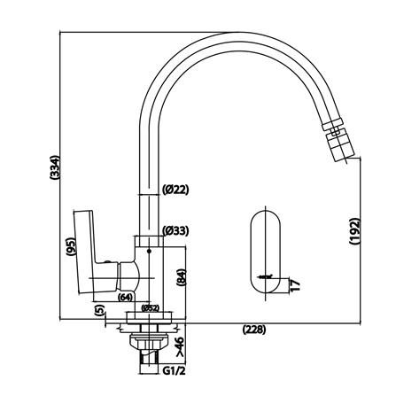 ก๊อกซิงค์เดี่ยวเคาน์เตอร์ COTTO CT1255A(HM) สีโครม_4