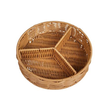 ตะกร้าหวายเทียมทรงกลม 3 ช่อง KECH 25x6 ซม._2