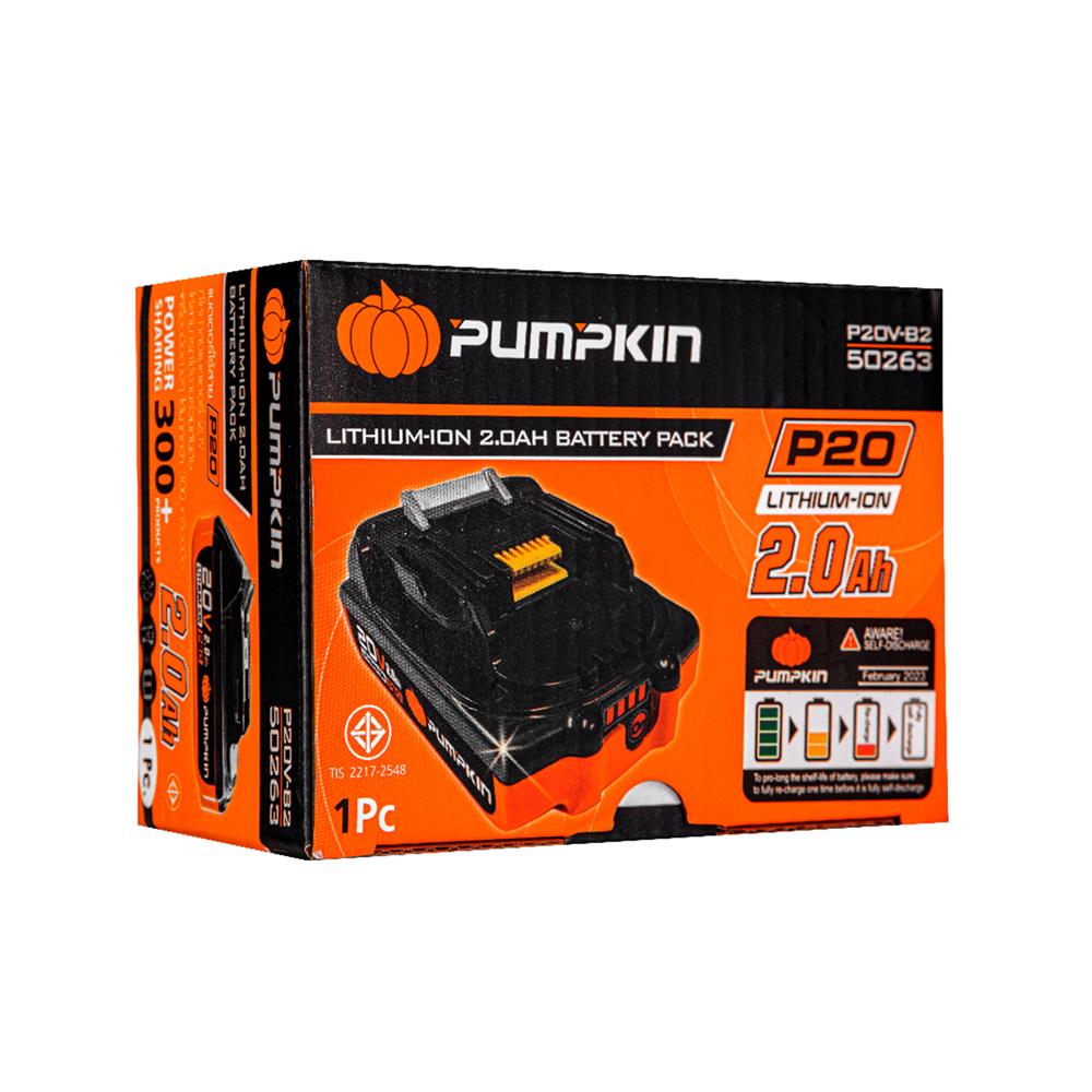 แบตเตอรี่ PUMPKIN P20 20 โวลต์ 2.0 แอมป์