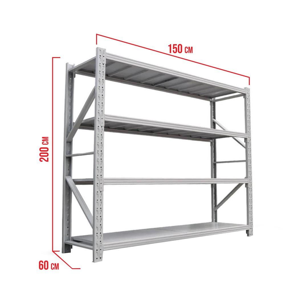 ชั้นเหล็ก 4 ชั้น C METAL 200X150X60 ซม. สีเทา