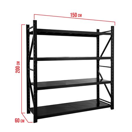 ชั้นเหล็ก 4 ชั้น C METAL 200X150X60 ซม. สีดำ_4