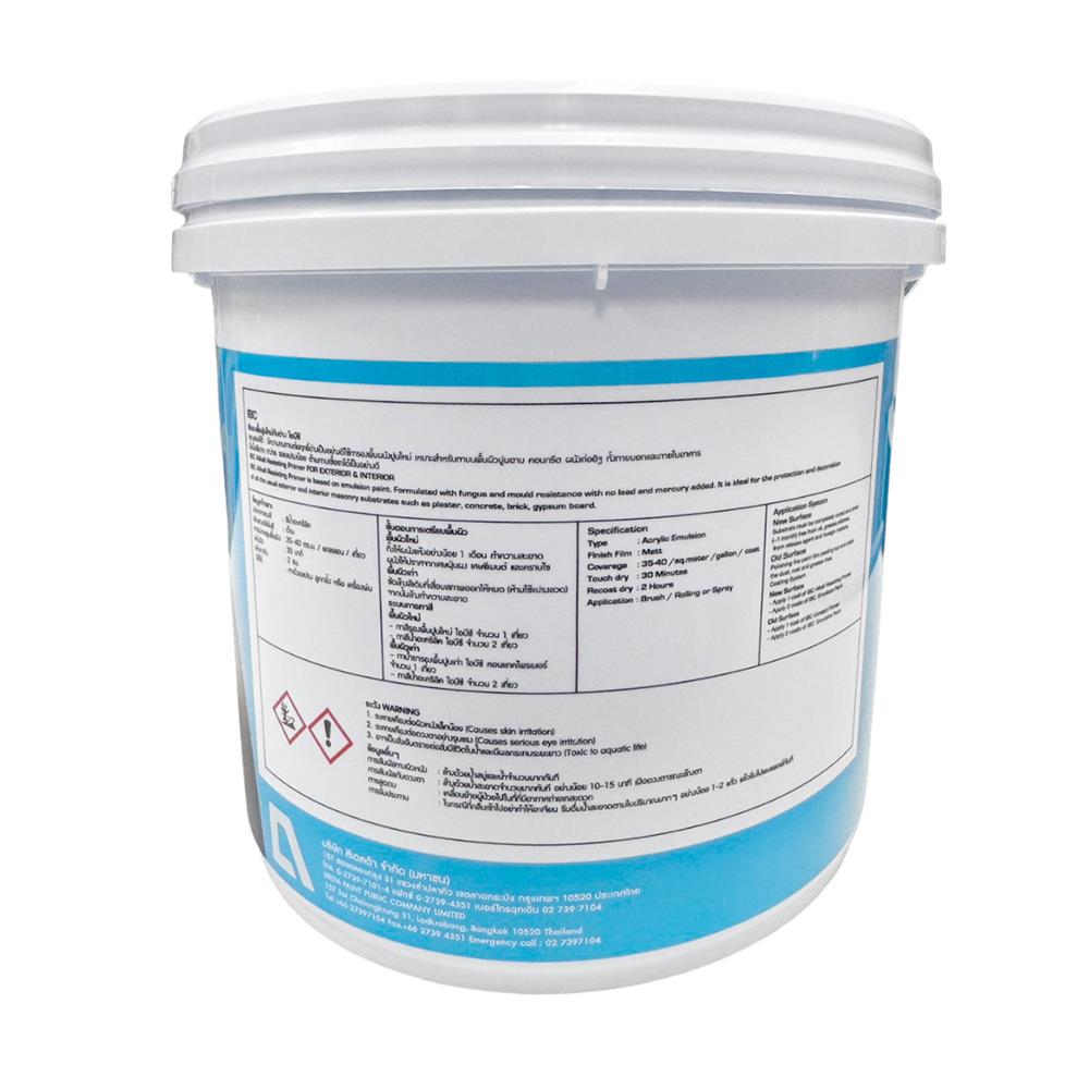 สีรองพื้นปูนใหม่ IBC สีขาว ด้าน 5 แกลลอน