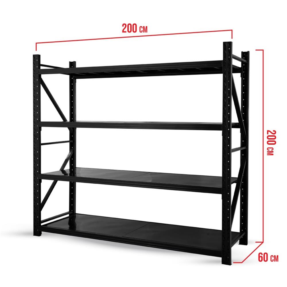 ชั้นเหล็ก 4 ชั้น C METAL 200X200X60 ซม. สีดำ