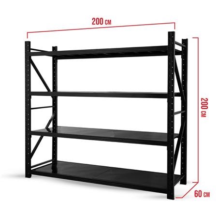 ชั้นเหล็ก 4 ชั้น C METAL 200X200X60 ซม. สีดำ_3