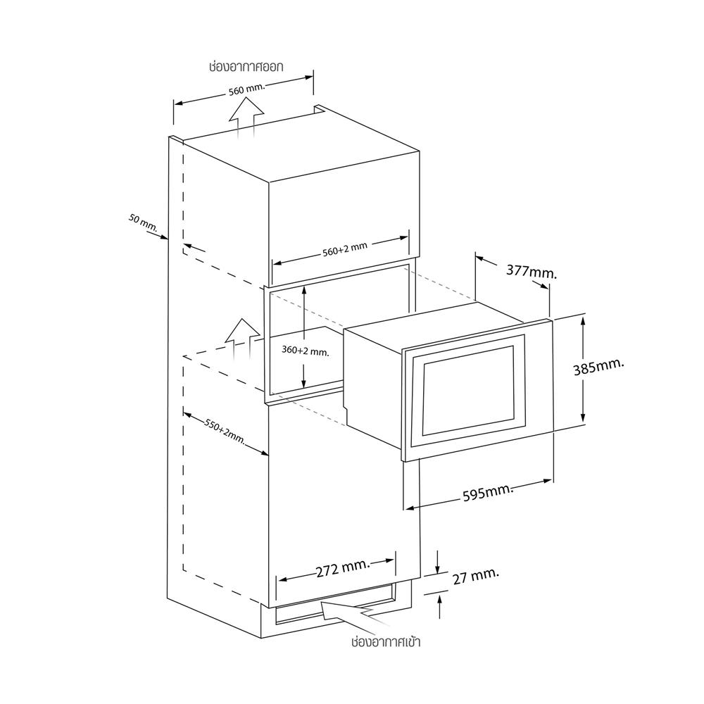 ไมโครเวฟฝังดิจิตอล LUCKY FLAME BMW-30GG
