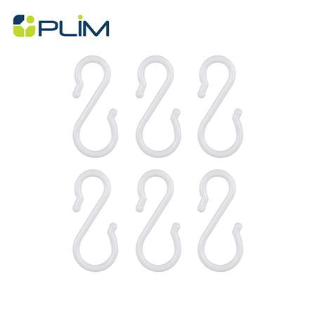 ขอแขวนทรงตัวเอส PLIM XY-0511 SIZE M สีขาว แพ็ก 6 ชิ้น_0
