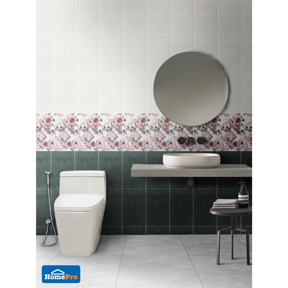 กระเบื้องผนัง 25x40 ซม. TARA โรส ฟลาเวอร์ กรีน A 1 ตร.ม.