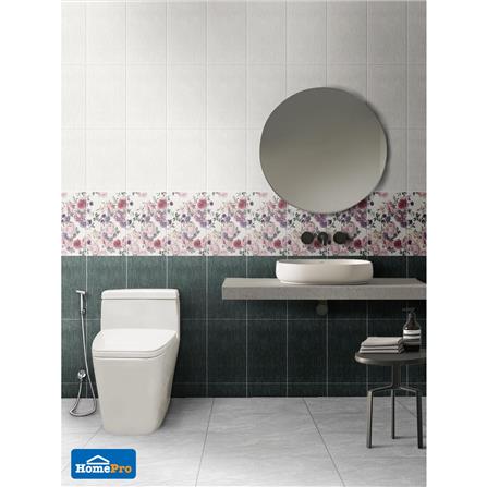 กระเบื้องผนัง 25x40 ซม. TARA โรส ฟลาเวอร์ กรีน A 1 ตร.ม._1