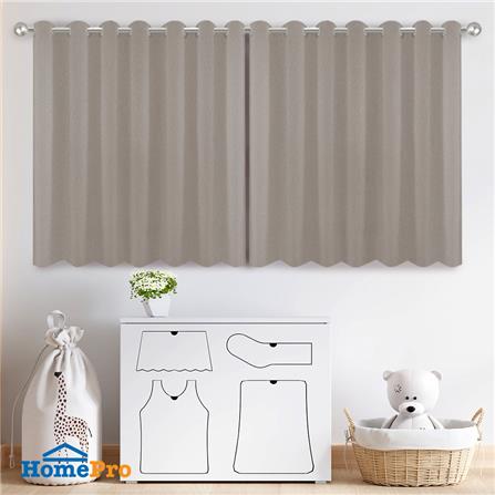 ผ้าม่าน EYELET BENETTA ALYSIA UV 280X160 ซม. สีเทา_4