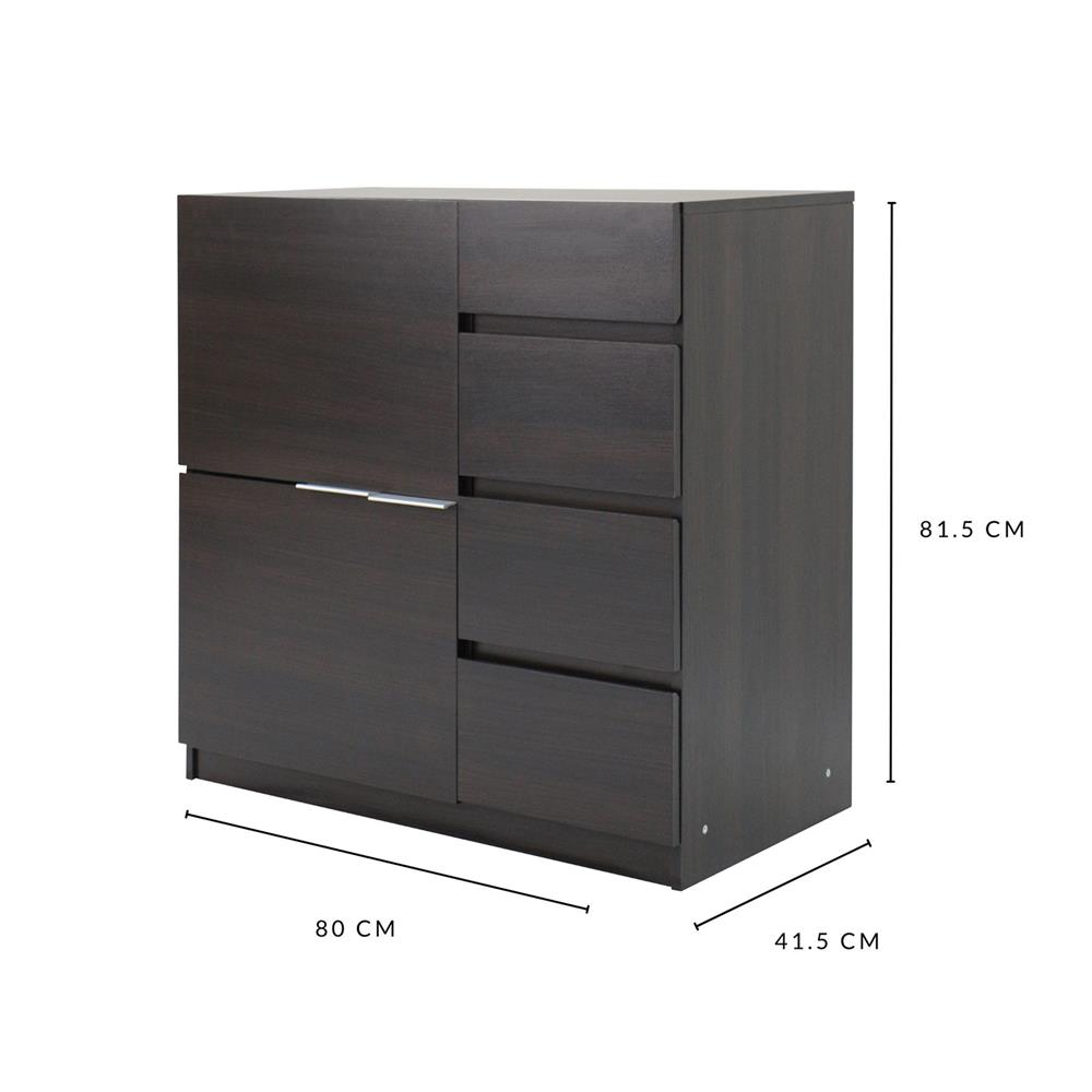 ตู้บานผสม LUVORA KOMMODE LVR0035 สีน้ำตาลเข้ม