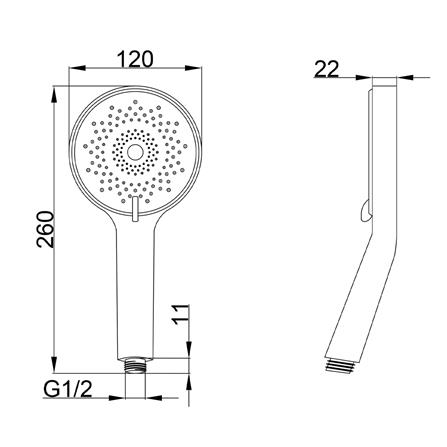 ฝักบัวสายอ่อน 3 ระดับ DONMARK GL-3708 สีดำ_4