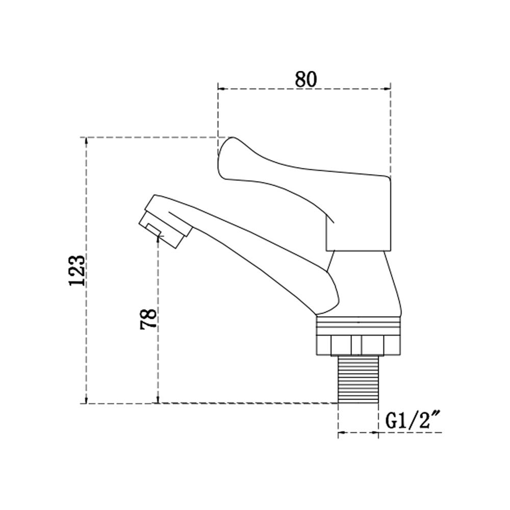 ก๊อกอ่างล้างหน้าเดี่ยว DONMARK GL-1142 สีเงิน