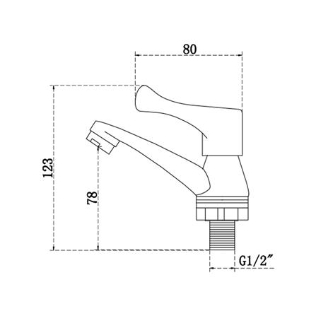 ก๊อกอ่างล้างหน้าเดี่ยว DONMARK GL-1142 สีเงิน_3