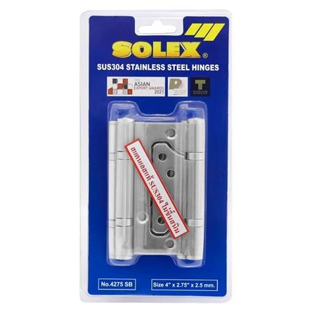บานพับ 4X2.75 นิ้ว SOLEX 4275 SUS304 สีสเตนเลส แพ็ก 3 ชิ้น ไม่เซาะร่อง_1