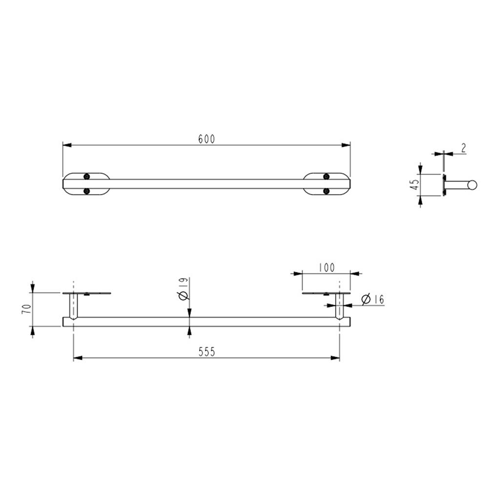 ราวแขวนผ้า HAFELE 495.80.254 สเตนเลส