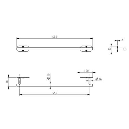 ราวแขวนผ้า HAFELE 495.80.254 สเตนเลส_2