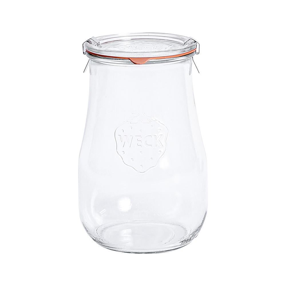 ขวดโหลแก้วฝาดึง WECK TULIP 1750 มล. สีใส/ส้ม