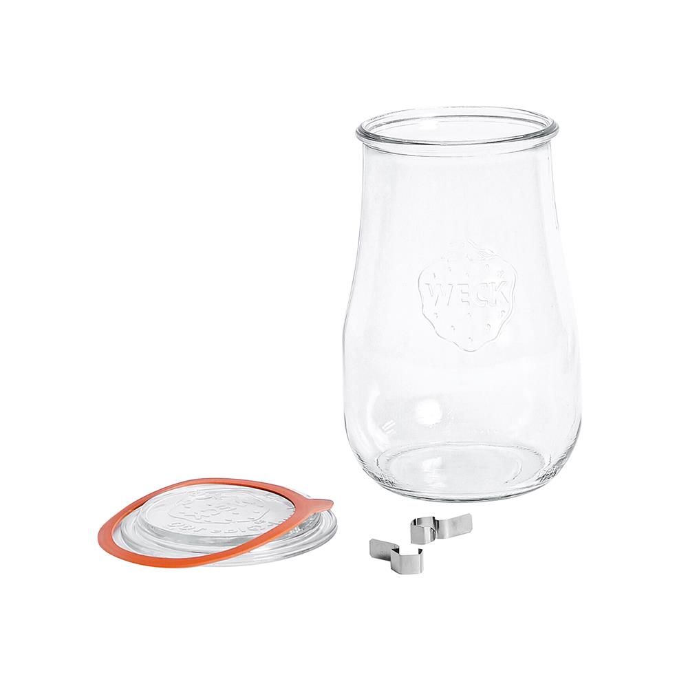 ขวดโหลแก้วฝาดึง WECK TULIP 1750 มล. สีใส/ส้ม
