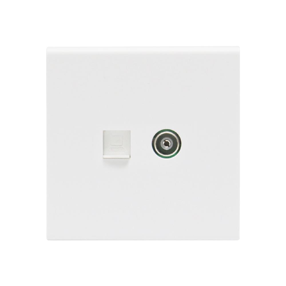 เต้ารับโทรทัศน์และคอมพิวเตอร์ CAT 6 SAHN D24 สีขาวด้าน_1