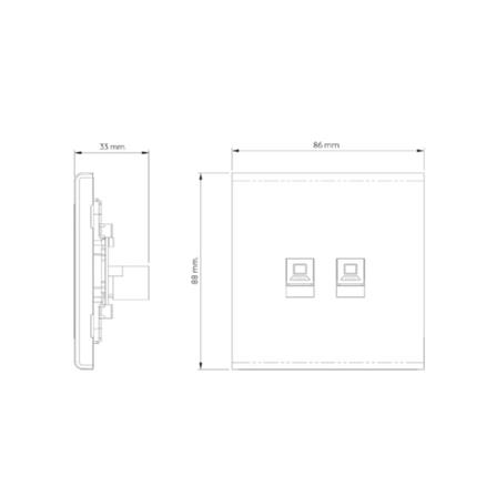 เต้ารับคอมพิวเตอร์คู่ CAT6 SAHN D37-WHM สีขาวด้าน_3