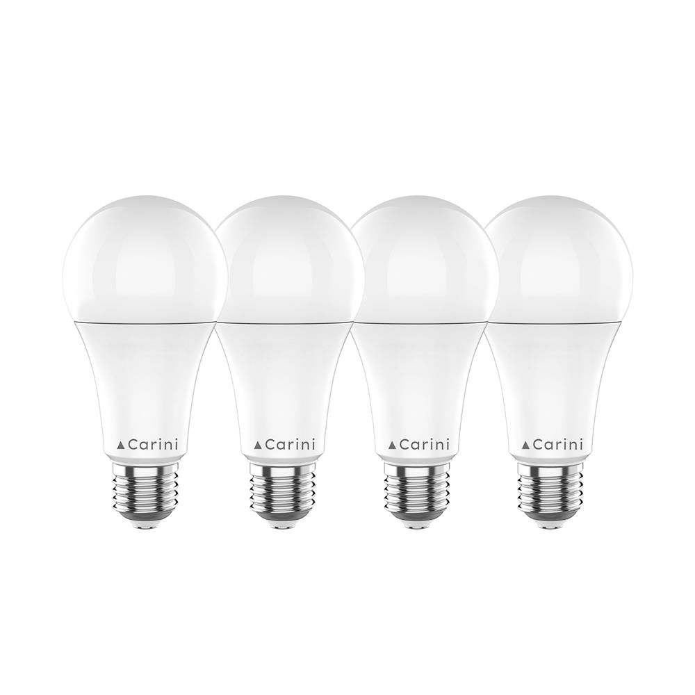 หลอด LED CARINI A65 ECOLIFE 15 วัตต์ WARM WHITE E27 แพ็ก 4 ชิ้น